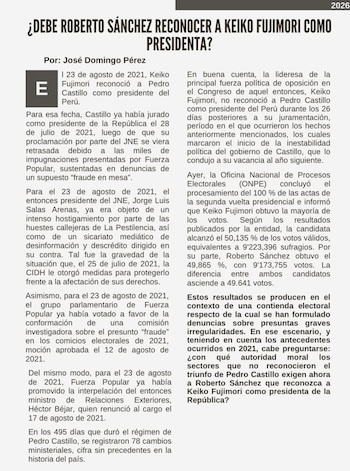 Artículo de José Domingo Pérez