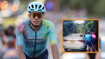 El ciclista Sergio Higuita por poco es arrollado por un carro mientras entrenaba para el Tour de Francia: todo quedó en video