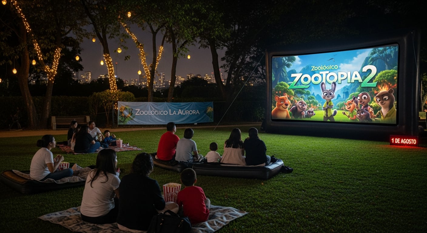 El Zoológico La Aurora organiza una noche de Zootopia 2 al aire libre en Ciudad de Guatemala