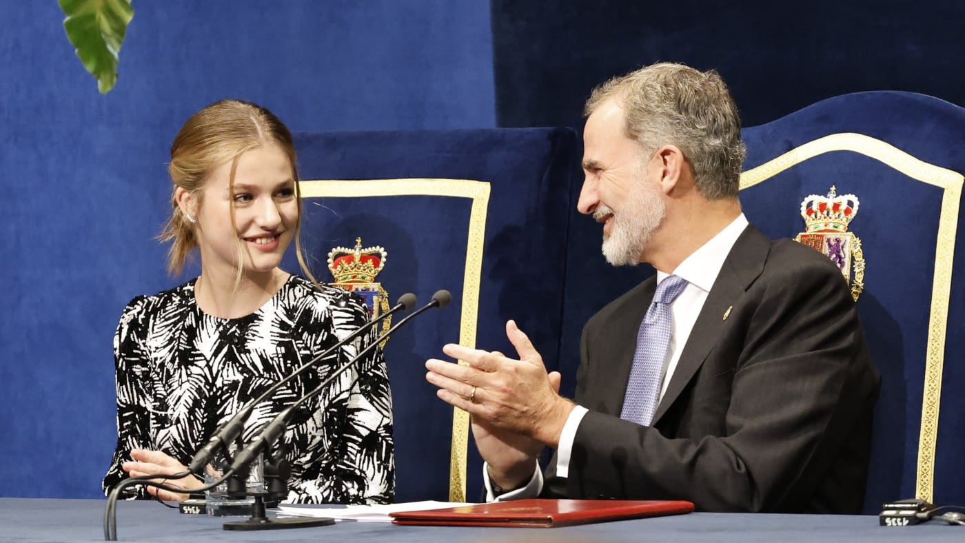 La princesa Leonor y el rey Felipe en los Premios Princesa de Asturias 2022. (Casa Real)