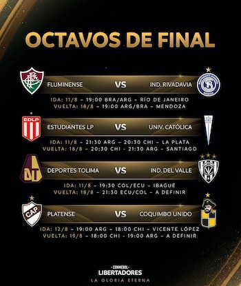 Esta es la programación oficial de los octavos de final de la Copa Libertadores 2026 - crédito Copa Libertadores