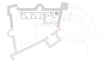 Proyecto de la primera planta de la hospedería que se quiere construir en el castillo de Galve