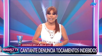 Magaly difunde videos del presunto acoso a Naldy Saldaña y espera la respuesta de La Bella Luz. Captura: Magaly TV La Firme.