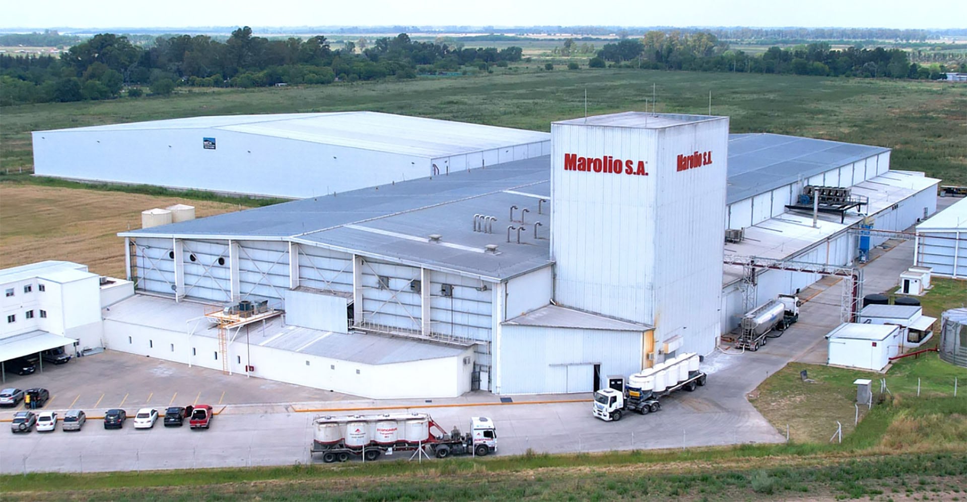 Vista del predio donde Marolio levanta su nuevo centro de distribución y plantas de producción en General Rodríguez