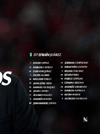 Lista de viajeros para el el juego de ida de la final de la Copa Colombia - crédito @nacionaloficial/Instagram