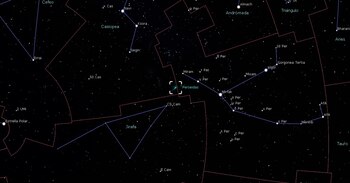 Ubicación de las Perseidas en