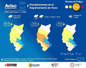Senamhi informa que, entre el