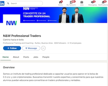 Perfil de NW Professional Traders en Linkedin