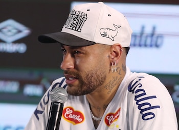 La emoción de Neymar durante