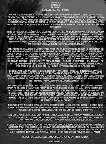 Este es el comunicado completo de Luis Javier Suárez en el que denuncia que no le dejan ver a sus hijos - crédito @luissuarez.26/Instagram