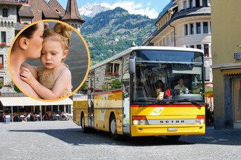 Una niña de cuatro años se queda olvidada en un autobús (Montaje Infobae)