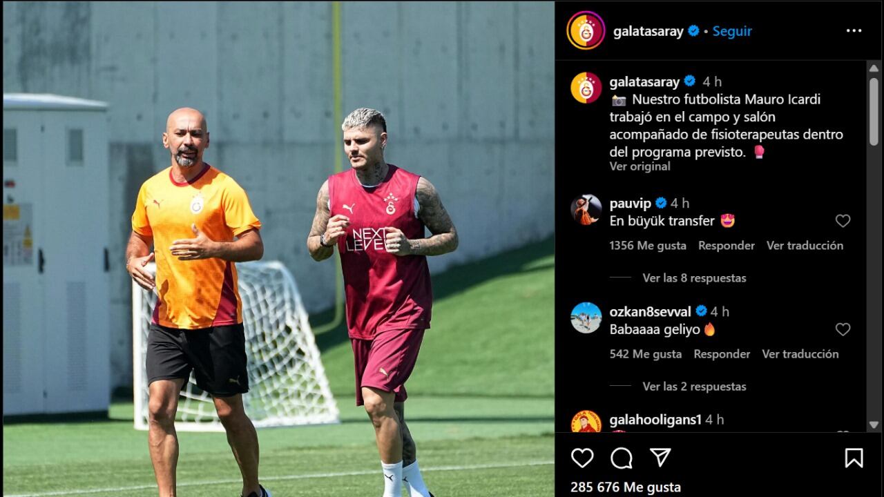 Mauro Icardi se incorporó a los entrenamientos del Galatasaray