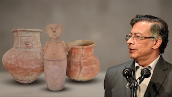 Tres urnas funerarias prehispánicas regresaron a Colombia tras visita de Gustavo Petro a Venezuela