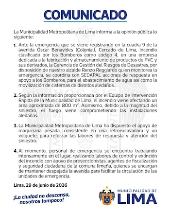 La emergencia afecta una empresa dedicada a la fabricación y almacenamiento de productos de PVC y sus derivados| Comunicado de MML