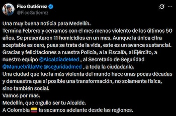 El alcalde Federico Gutiérrez resaltó