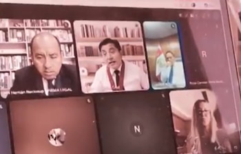 Diputado Javier Castro Cruz de Fuerza Popular sentenciado por difamación, usa su despacho en el Congreso para asistir a sus audiencias judiciales.