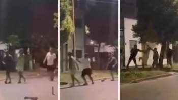 Salió con un machete a