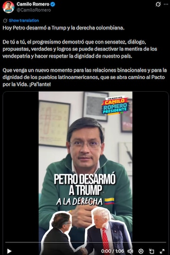 Camilo Romero afirma que Petro