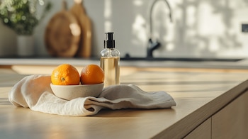 Cocina impecablemente limpia con superficies