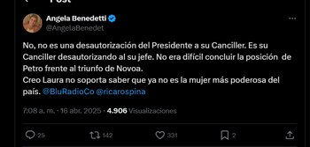 La exembajadora de Colombia en