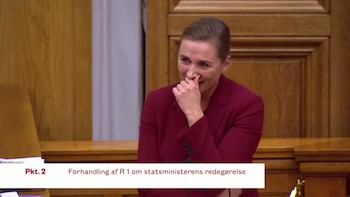 La primera ministra de Dinamarca, Mette Frederiksen, provocó las risas de los miembros del Parlamento danés al relatar una tierna, pero cómica historia. (Foto: captura de pantalla)
