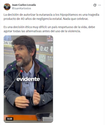 El congresista aseguró que la decisión está basada en negligencia estatal - crédito @JuanKarloslos/X