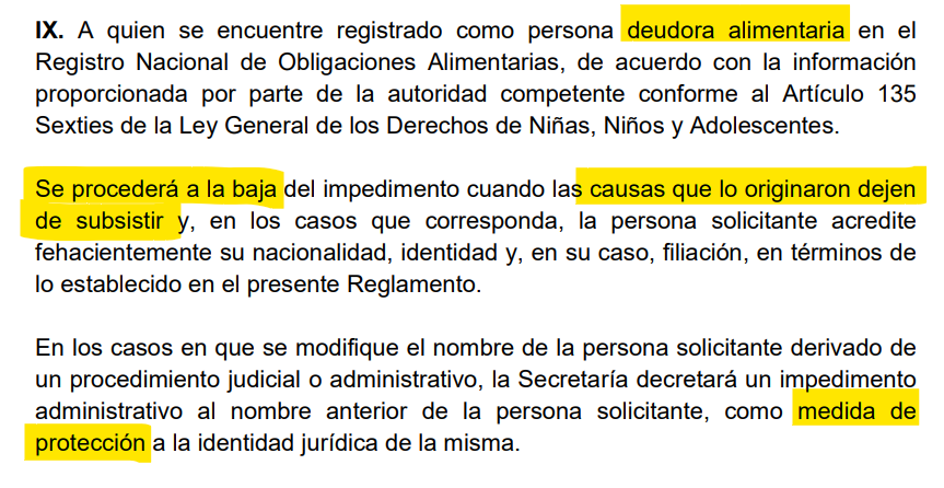 El decreto establece que, previo a expedir el documento, la dependencia verificará los datos que aporte la autoridad competente y rechazará la solicitud cuando la persona aparezca como morosa en esa base oficial.