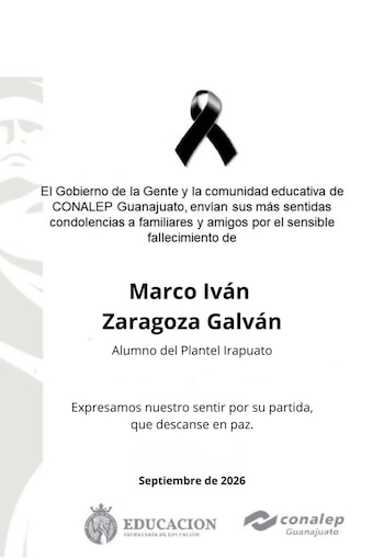 El Conalep emitió un mensaje de condolencias tras el asesinato de los dos estudiantes y expresó su solidaridad con sus familiares y compañeros. (Crédito: facebook | Conalep Irapuato)