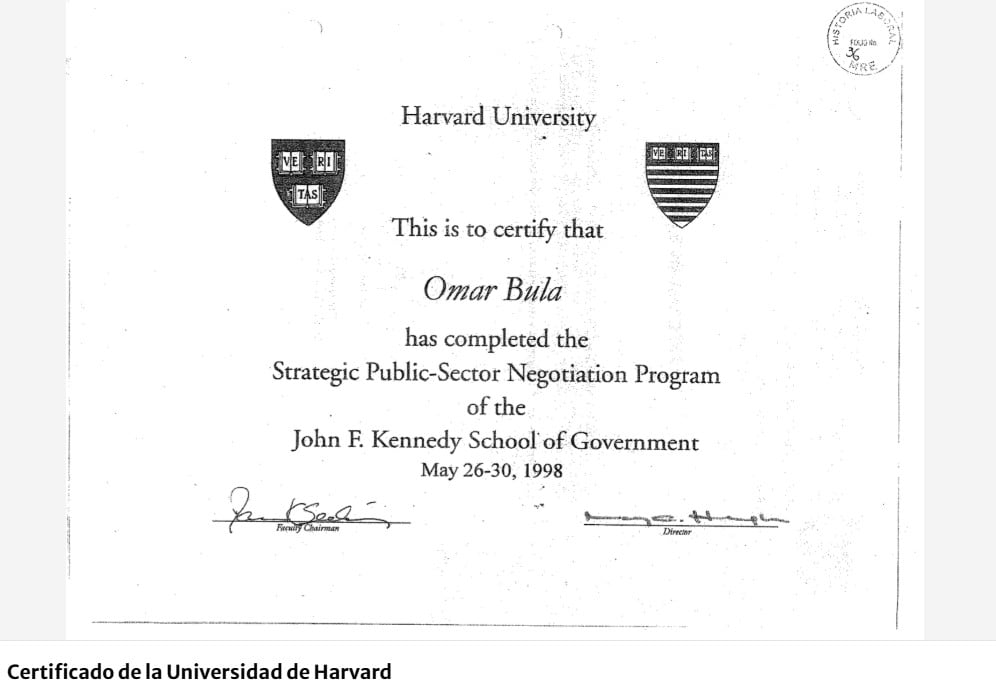 Este es el certificado de la Universidad de Harvard - crédito captura de pantalla Casa Macondo/sitio web