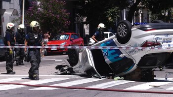 El auto de la Policía