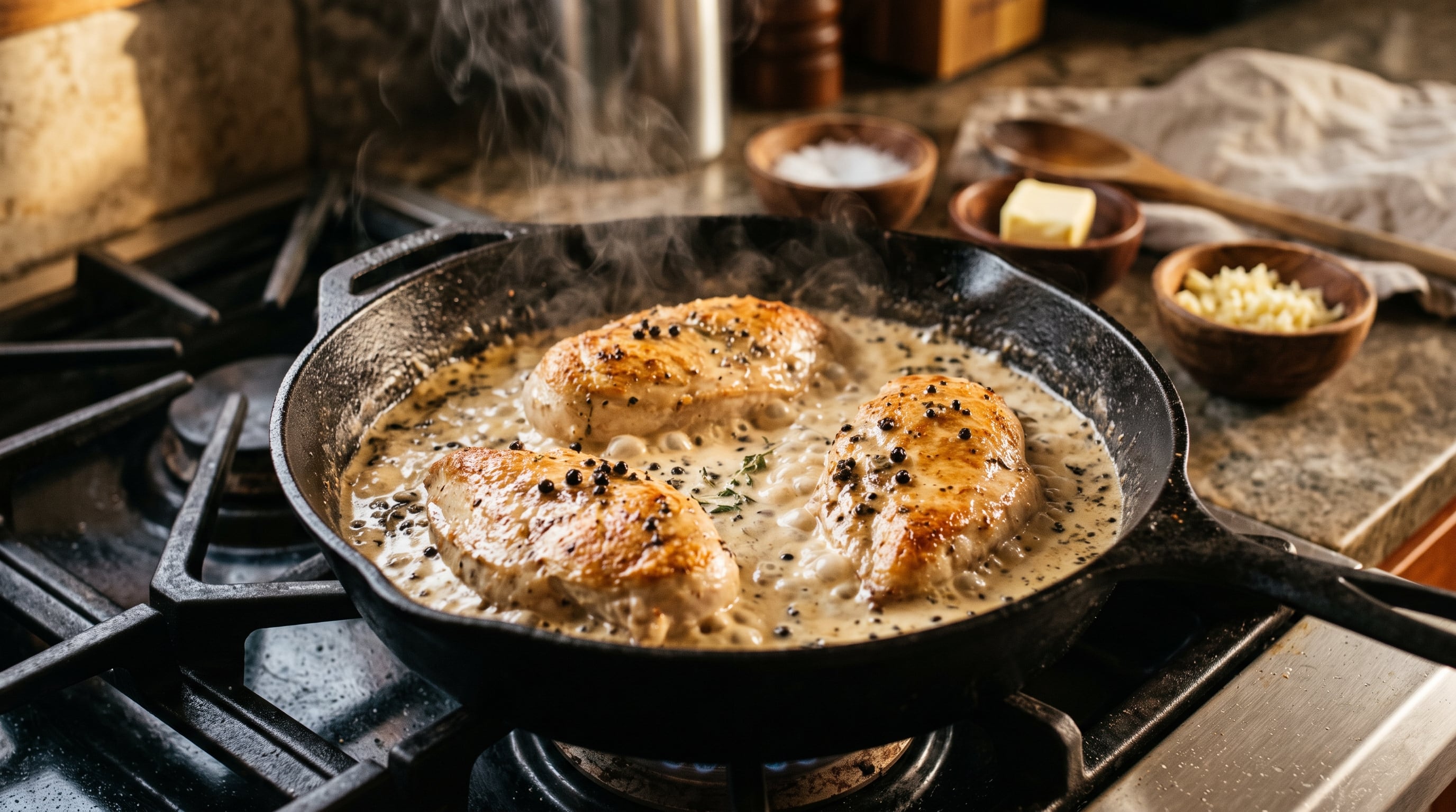 Las pechugas de pollo se cocinan de cuatro a cinco minutos por lado para formar una costra (Imagen Ilustrativa Infobae)