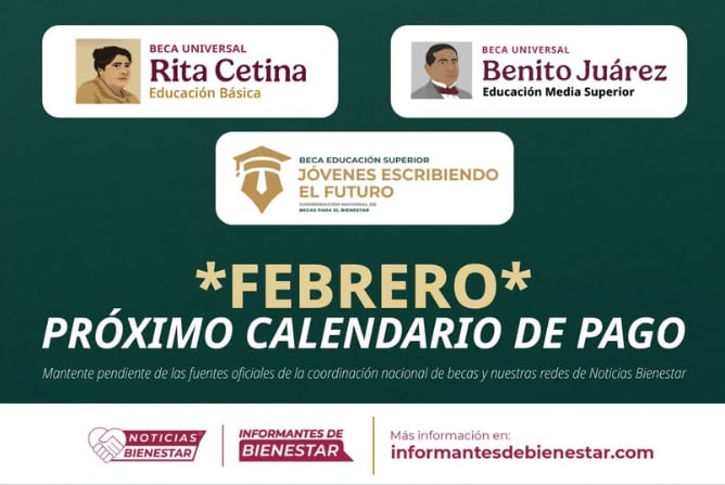 Autoridades federales pidieron a estar al pendiente para los pagos de la Beca Rita Cetina en este mes de febrero a través de los canales oficiales. Foto: Facebook/Noticias Bienestar.