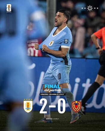 Uruguay venció 2-0 a Venezuela
