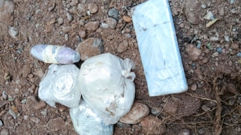 El personal, junto al director Francisco Ruiz Bejar, excavó un hoyo de 40 centímetros y encontró una caja de radio camuflada - Créditos: INPE.