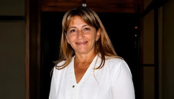 La víctima, Graciela Martínez, en una foto de 2014 durante un encuentro de abogados en Brasil, fue enterrada en el jardín de su casa por su propio hijo, quien la asesinó (Anticipos)