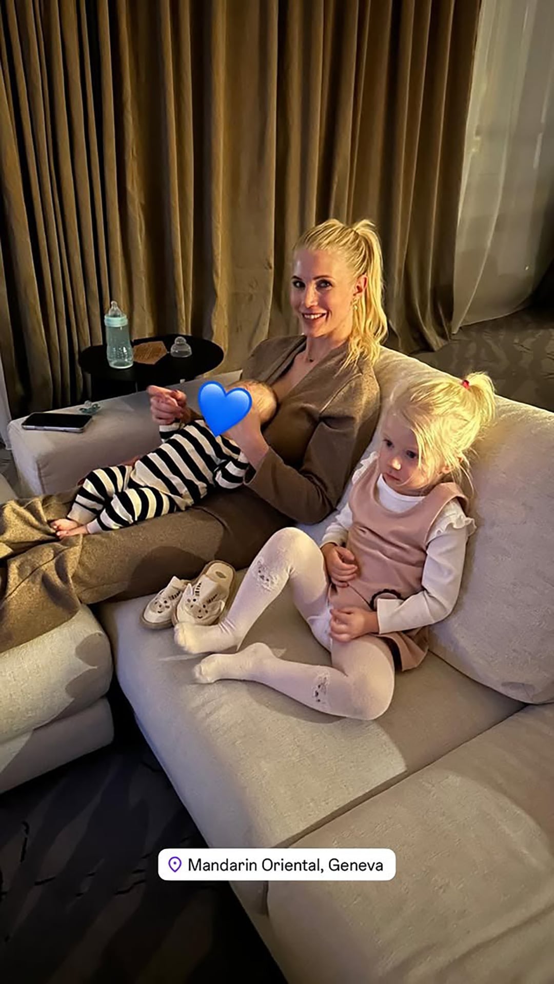 Daniela Christiansson comparte un momento tierno con sus dos hijos en el Mandarin Oriental de Ginebra, el lujoso hotel donde se aloja con Maxi López