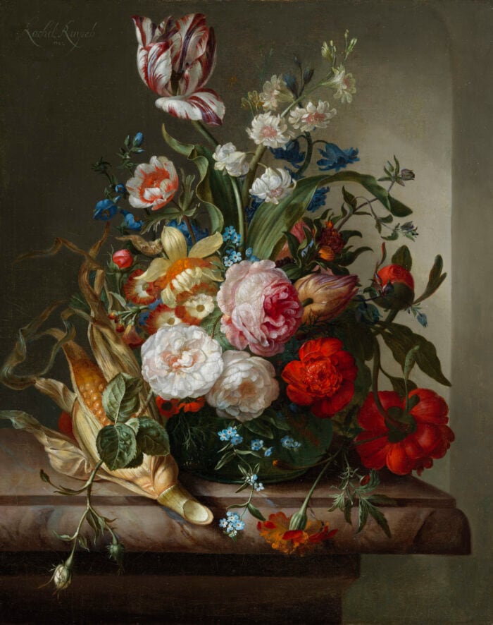Rachel Ruysch fue una de las pintoras más cotizadas del Siglo de Oro holandés y combinó en sus flores especies de distintas estaciones.