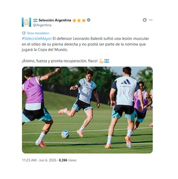 Balerdi baja del mundial