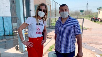 Marcos Córdoba, junto a Valeria