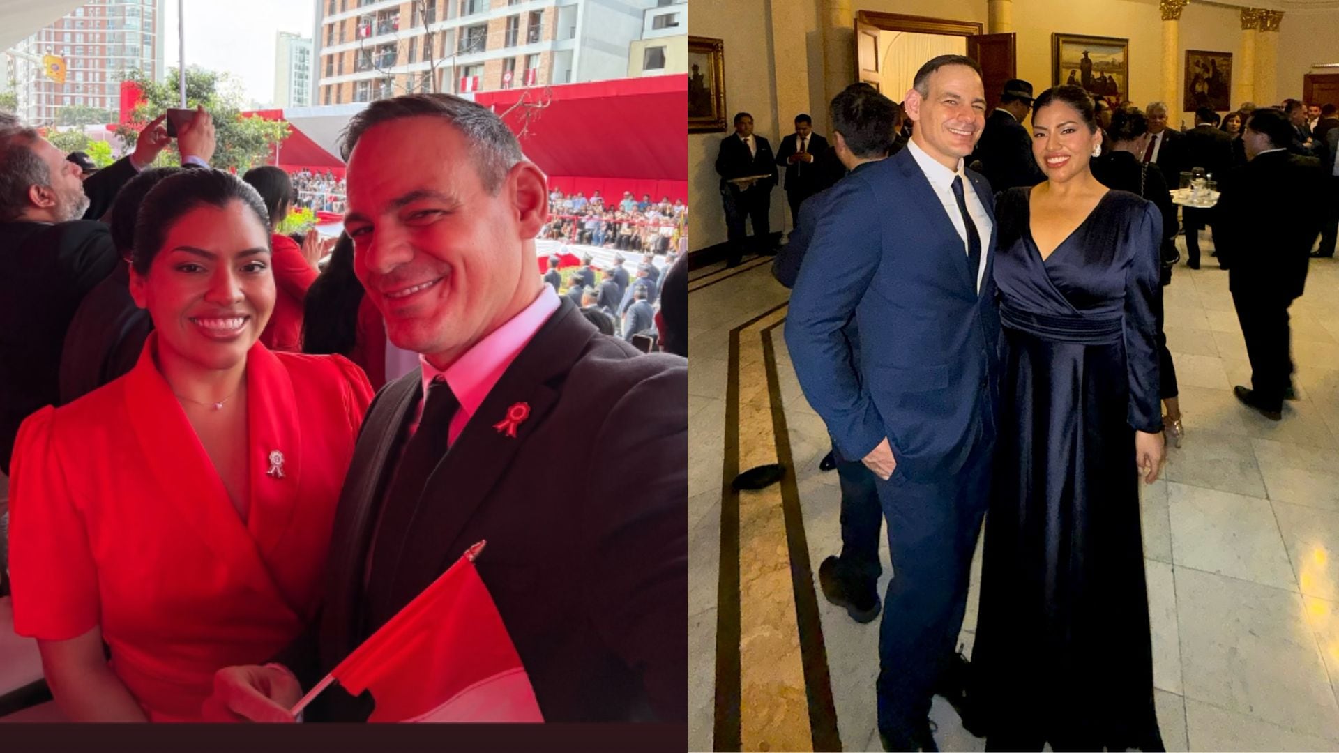 Mark Vito y su novia Leslie Echavarría acompañan a Keiko Fujimori: asistieron a la cena de gala y a la Parada Militar