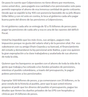 Petro afirmó que huvo maniobras en el Congreso para que no pasara la reforma pensional - crédito @petrogustavo/X
