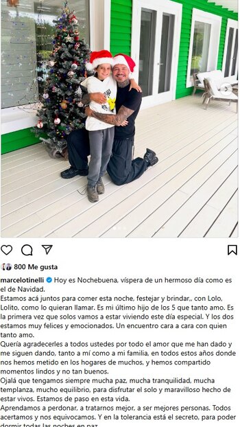 Marcelo Tinelli deseó feliz navidad