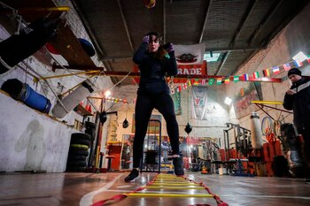 La boxeadora uruguaya Chris Namús