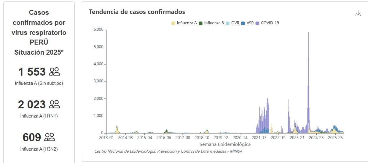 El número de infecciones por influenza H3N2 crece en Europa y Estados Unidos, con hospitales en alerta, mientras Perú documenta varios centenares de casos confirmados durante el año, según datos oficiales recientes, pero no son de la variante K.| Foto: Sala Situacional