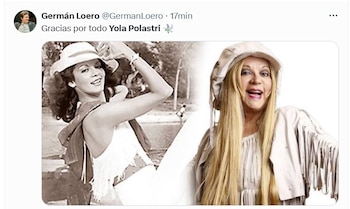 Germán Loero informa la muerte de Yola Polastri.
