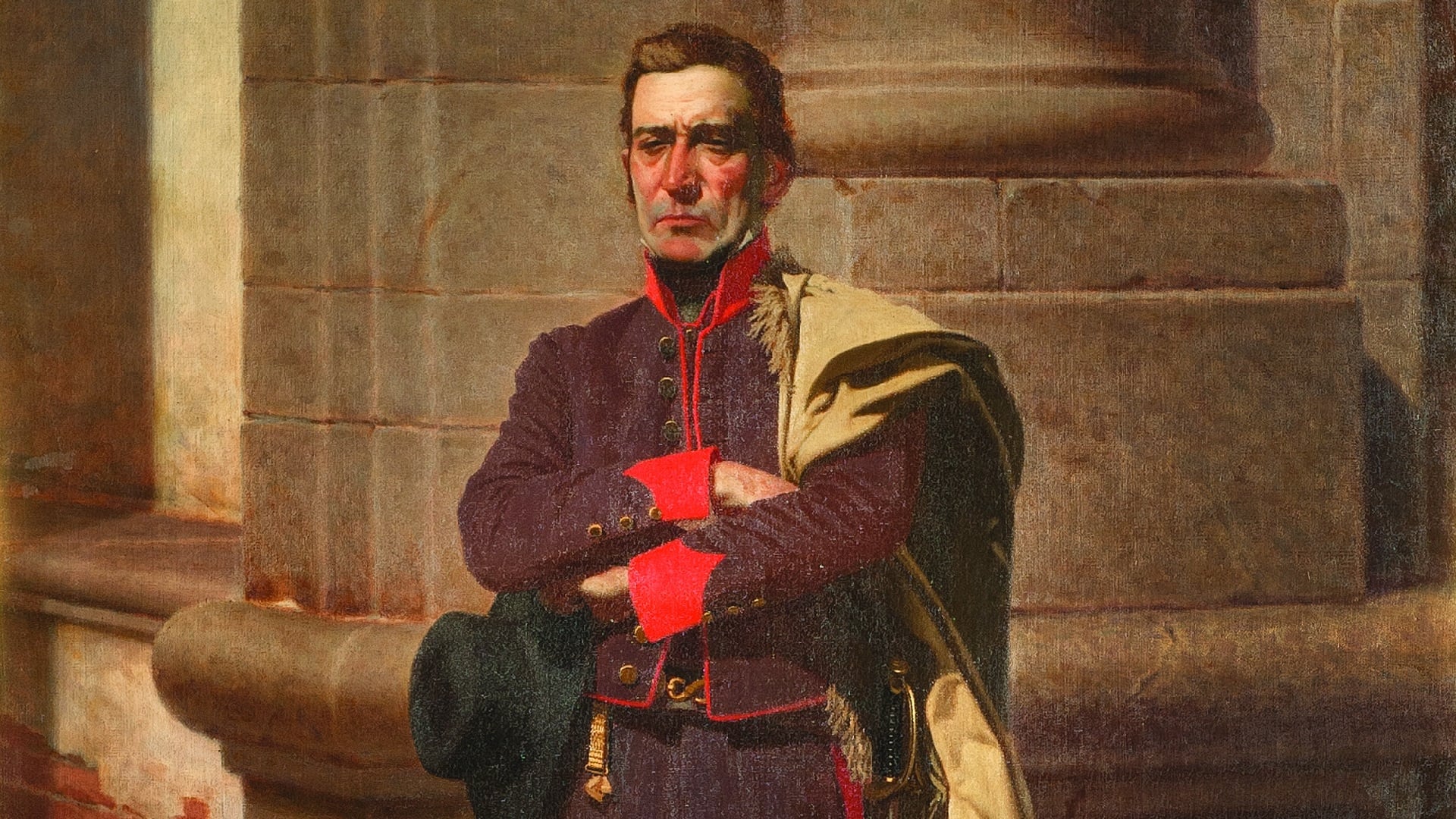 El nombre Mesetasaurus protector homenajea a José Artigas, cuya capital estuvo cerca del lugar donde aparecieron los fósiles en Paysandú/ Juan Manuel Blanes (1886)