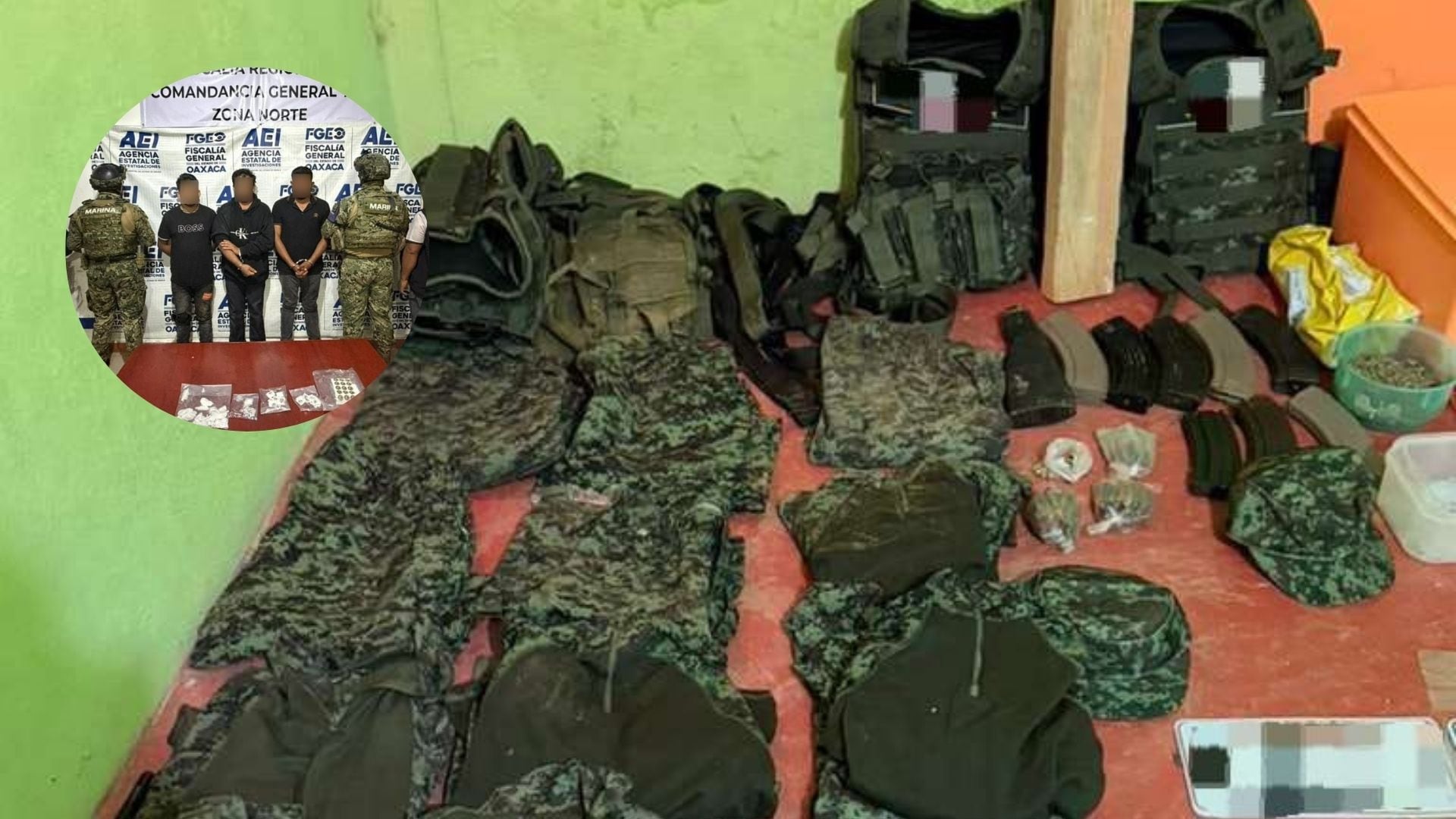 Los detenidos fueron localizados cuando circulaban a bordo de un vehículo.Foto: Marina