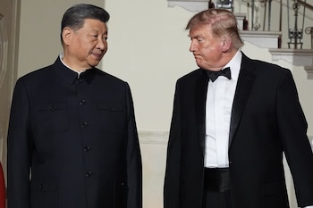 Donald Trump y Xi Jinping durante su encuentro oficial en la Casa Blanca, (Washington, Estados Unidos)