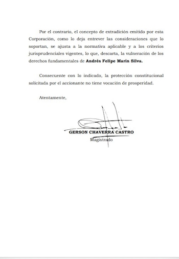 Gerson Chaverra solicitó que se
