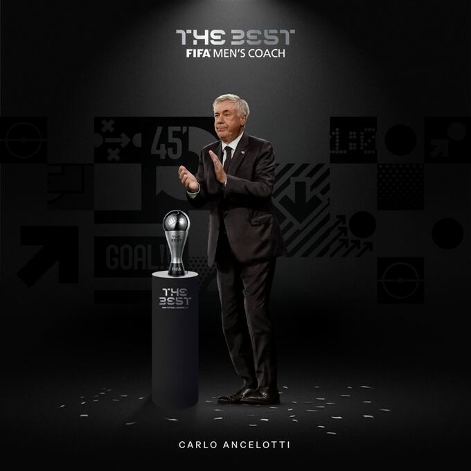 Carlo Ancelotti fue nombrado como el mejor entrenador de la temporada por la FIFA